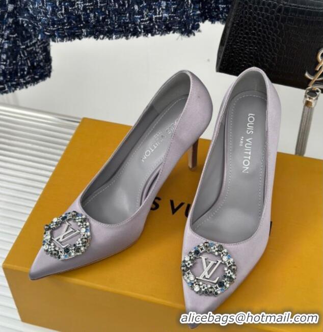 Perfect Louis Vuitton Met Pumps 7cm in Satin Grey 0226142