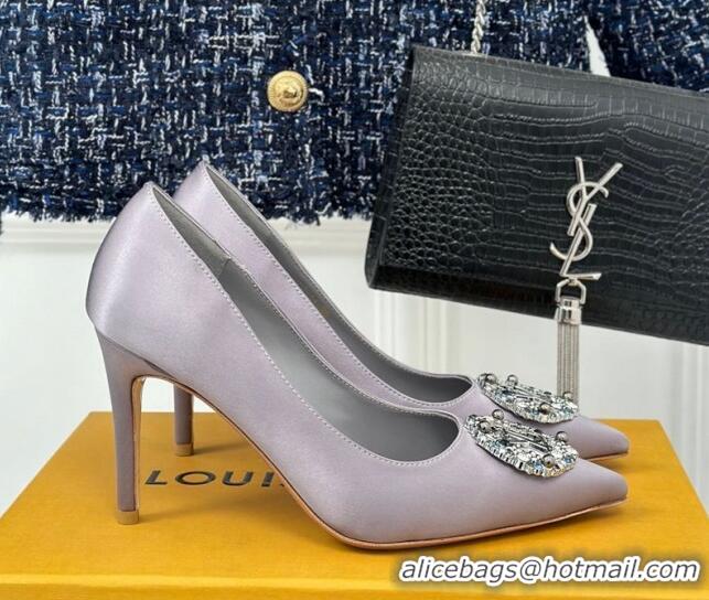 Perfect Louis Vuitton Met Pumps 7cm in Satin Grey 0226142