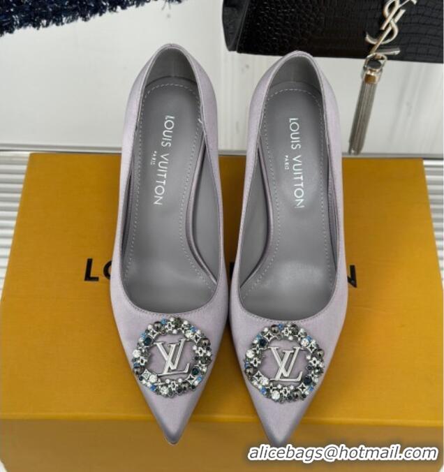 Perfect Louis Vuitton Met Pumps 7cm in Satin Grey 0226142