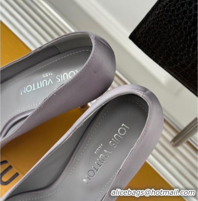 Perfect Louis Vuitton Met Pumps 7cm in Satin Grey 0226142