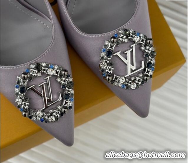 Perfect Louis Vuitton Met Pumps 7cm in Satin Grey 0226142