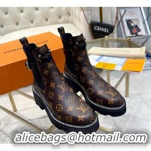 Best Price Louis Vuitton LV Beaubourg Ankle Boots in Monogram Canvas 0226145