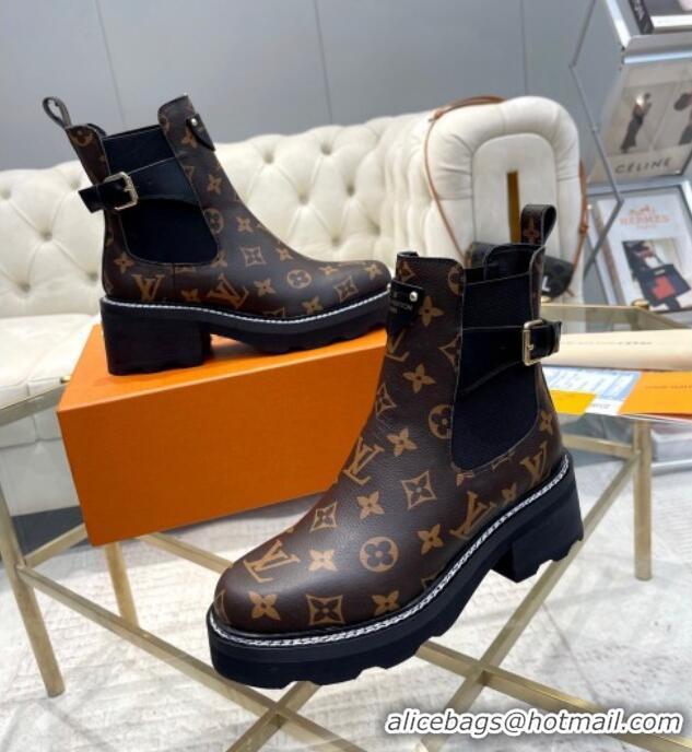 Best Price Louis Vuitton LV Beaubourg Ankle Boots in Monogram Canvas 0226145