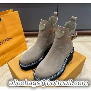 Most Popular Louis Vuitton LV Beaubourg Ankle Boots in Suede Grey 226146