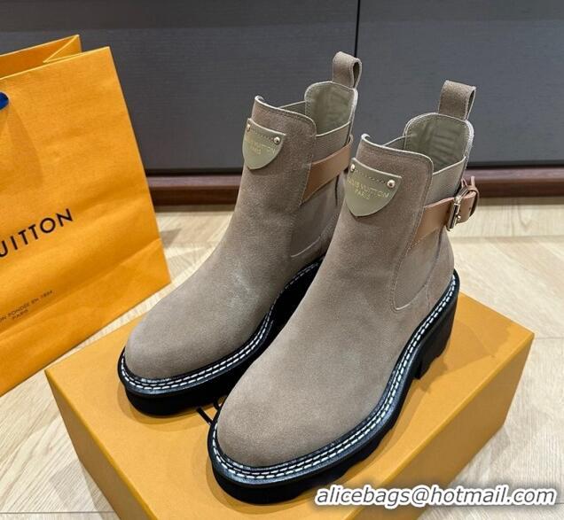 Most Popular Louis Vuitton LV Beaubourg Ankle Boots in Suede Grey 226146