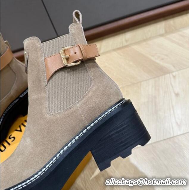 Most Popular Louis Vuitton LV Beaubourg Ankle Boots in Suede Grey 226146