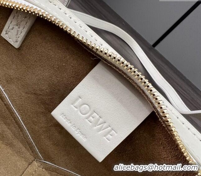 Buy Cheap Loewe Cropped Puzzle Fold bag in shiny calfskin 052313 Chalk White 2023