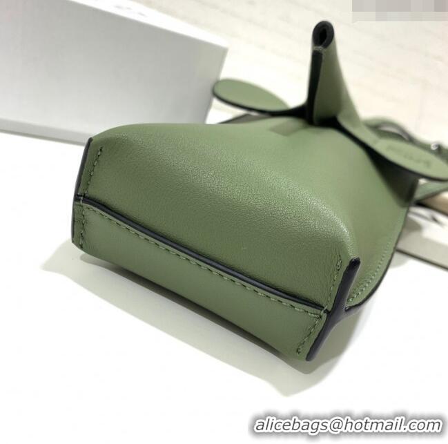 Top Grade Loewe Elephant Pocket in Classic Calfskin LE1336 Avocado Green