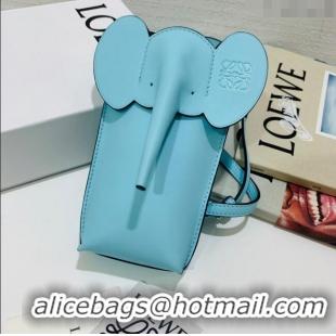 Super Quality Loewe Elephant Pocket in Classic Calfskin LE1336 Aqua Green