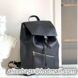 Trendy Design Loewe Puzzle Backpack Bag in Grained Calfskin 10288 Black 2023