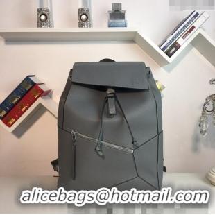 Promotional Loewe Puzzle Backpack Bag in Grained Calfskin 10288 Grey 2023