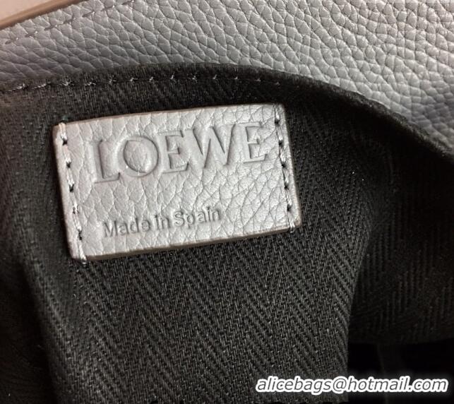 Promotional Loewe Puzzle Backpack Bag in Grained Calfskin 10288 Grey 2023