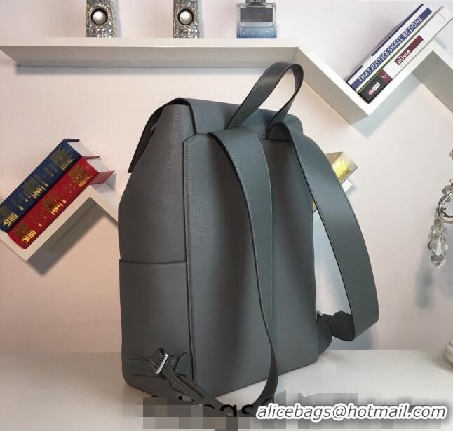 Promotional Loewe Puzzle Backpack Bag in Grained Calfskin 10288 Grey 2023