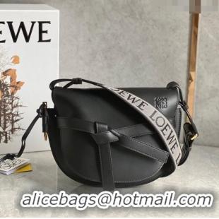 Reasonable Price Loewe Small Gate Dual Bag in Soft Calfskin and Jacquard Strap LO3030 Black 2022