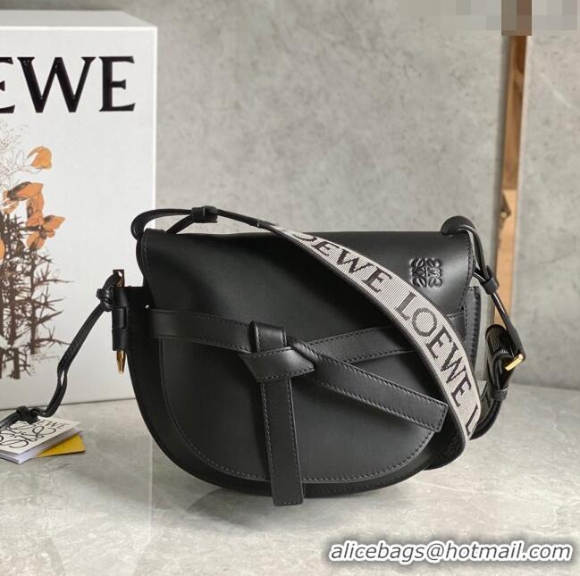 Reasonable Price Loewe Small Gate Dual Bag in Soft Calfskin and Jacquard Strap LO3030 Black 2022