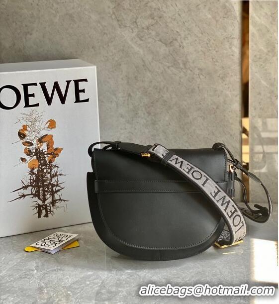 Reasonable Price Loewe Small Gate Dual Bag in Soft Calfskin and Jacquard Strap LO3030 Black 2022