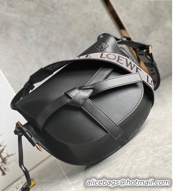 Reasonable Price Loewe Small Gate Dual Bag in Soft Calfskin and Jacquard Strap LO3030 Black 2022