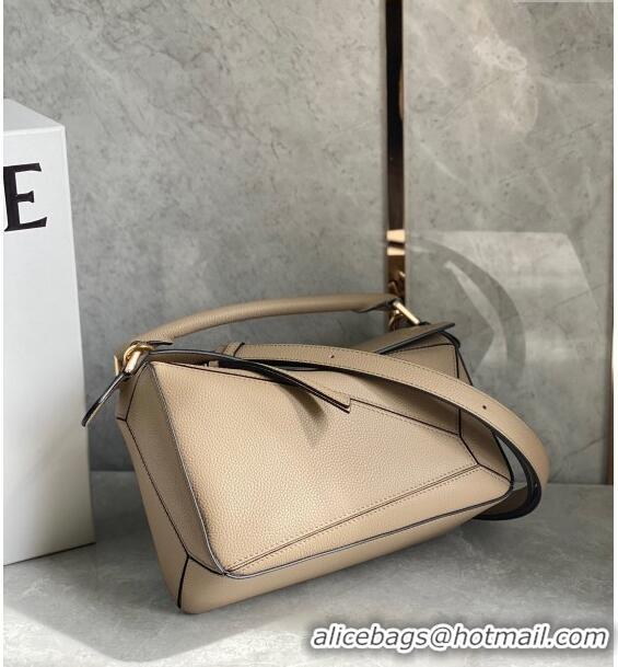 Grade Design Loewe Small Puzzle Edge bag in Grained Calfskin LO1301 Sand 2023