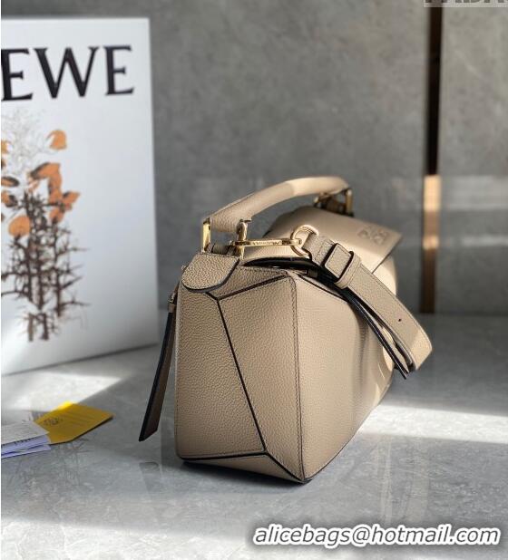 Grade Design Loewe Small Puzzle Edge bag in Grained Calfskin LO1301 Sand 2023