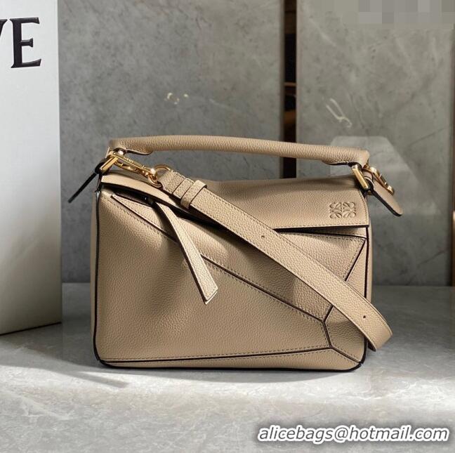 Grade Design Loewe Small Puzzle Edge bag in Grained Calfskin LO1301 Sand 2023