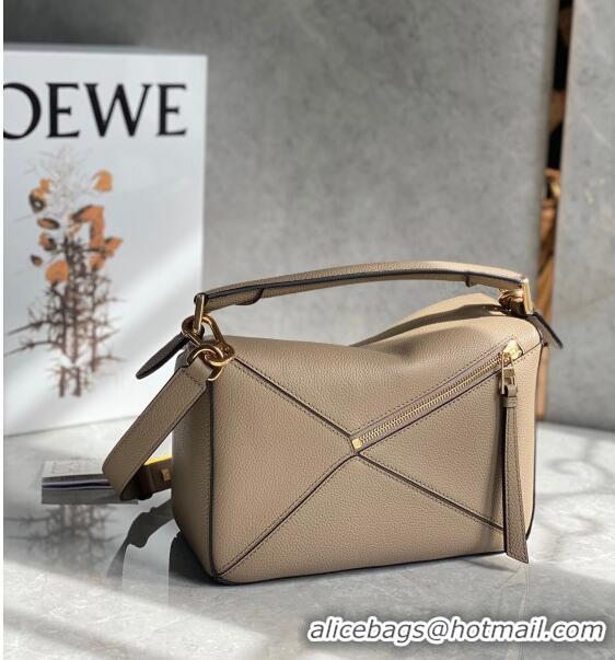 Grade Design Loewe Small Puzzle Edge bag in Grained Calfskin LO1301 Sand 2023