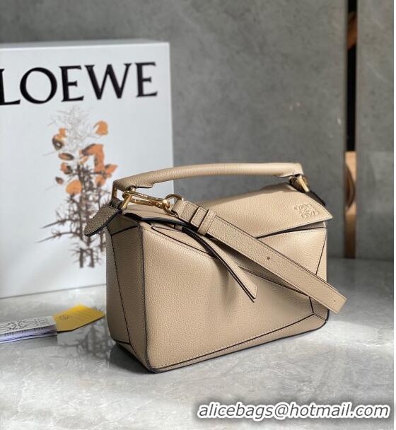 Grade Design Loewe Small Puzzle Edge bag in Grained Calfskin LO1301 Sand 2023