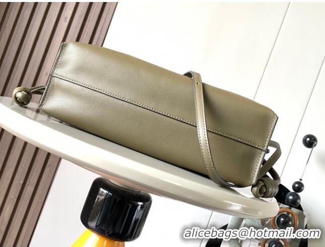 Promotional Loewe Flamenco Clutch in Nappa Leather 10856L Dark Khaki Green 2023