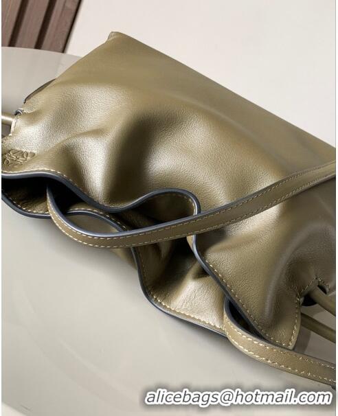 Super Quality Loewe Mini Flamenco Clutch in Nappa Calfskin 9036 Dark Khaki Green 2023