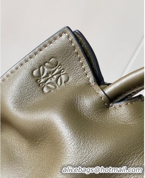 Super Quality Loewe Mini Flamenco Clutch in Nappa Calfskin 9036 Dark Khaki Green 2023