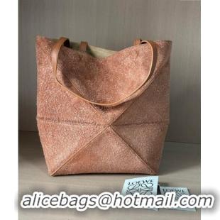 Top Quality Loewe Medium Puzzle Fold Tote in LO1047 Suede Brown 2023