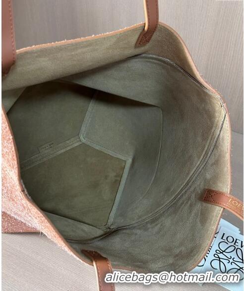 Top Quality Loewe Medium Puzzle Fold Tote in LO1047 Suede Brown 2023