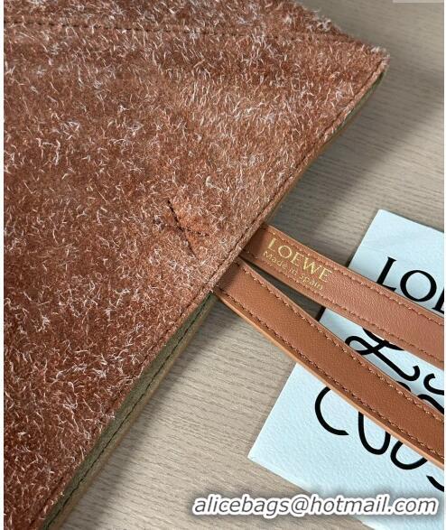 Top Quality Loewe Medium Puzzle Fold Tote in LO1047 Suede Brown 2023