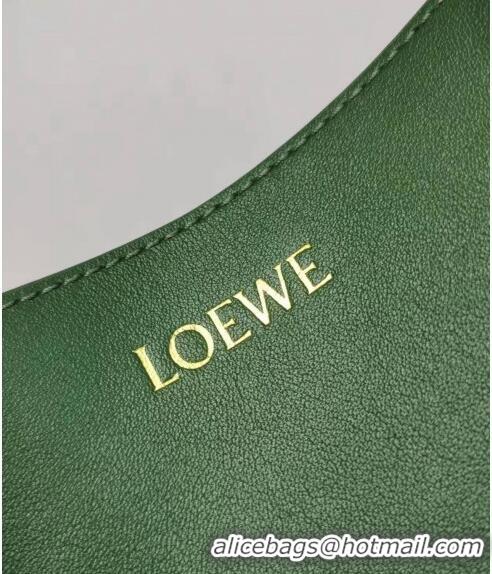 Top Quality Loewe Large Puzzle Fold Tote in patchwork calfskin LO1052 Umber Grey/Hunter Green 2023