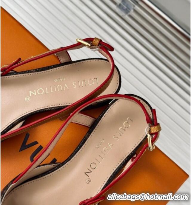 Sumptuous Louis Vuitton Blossom Slingback Flat Ballerinas in Monogram Canvas 320015