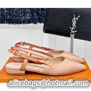 Best Price Louis Vuitton Blossom Slingback Flat Ballerinas in Patent Leather Nude 0320016