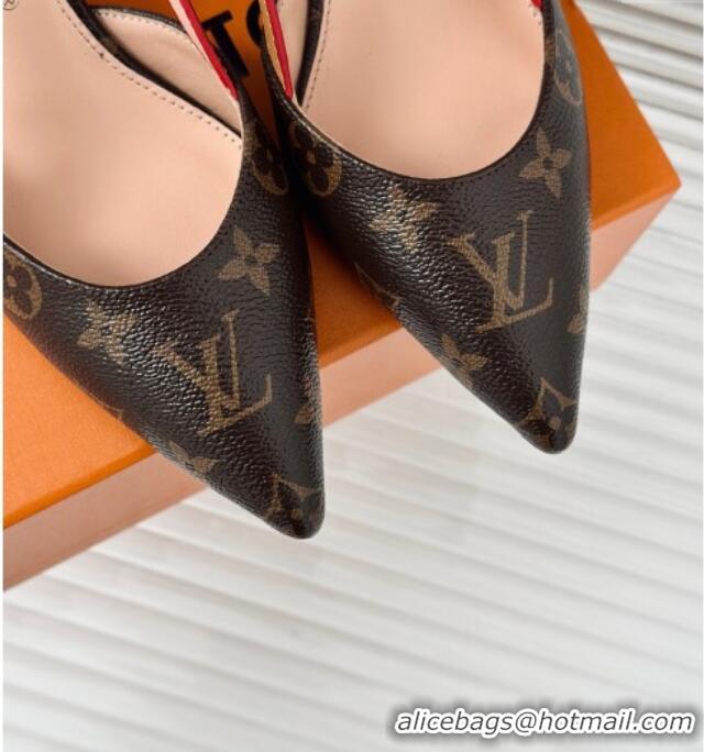 Perfect Louis Vuitton Blossom Slingback Pumps 5.5cm in Monogram Canvas 320023