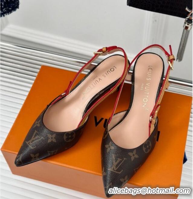 Perfect Louis Vuitton Blossom Slingback Pumps 5.5cm in Monogram Canvas 320023