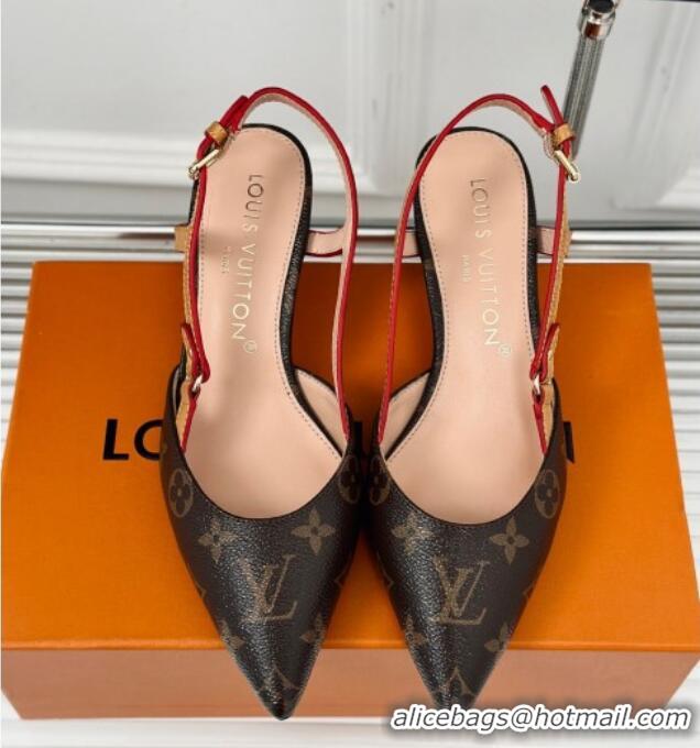 Perfect Louis Vuitton Blossom Slingback Pumps 5.5cm in Monogram Canvas 320023