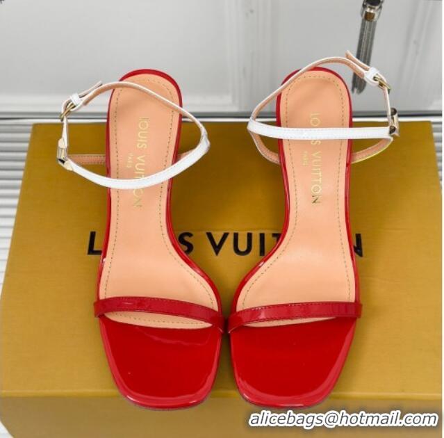 Best Price Louis Vuitton Blossom Heel Sandals 7.5cm in Patent Leather Red 0320034