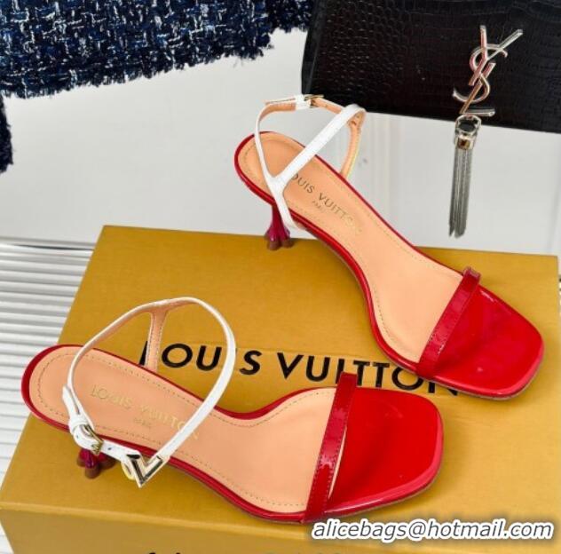 Best Price Louis Vuitton Blossom Heel Sandals 7.5cm in Patent Leather Red 0320034