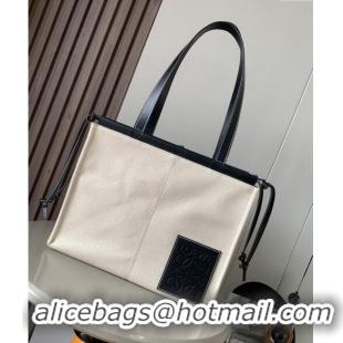 Affordable Price Loewe Cushion Canvas Tote Bag L1062 White/Black 2023