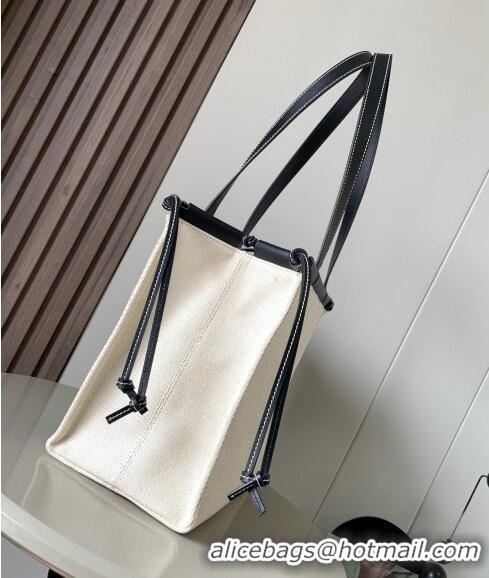 Affordable Price Loewe Cushion Canvas Tote Bag L1062 White/Black 2023