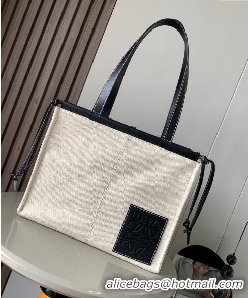 Affordable Price Loewe Cushion Canvas Tote Bag L1062 White/Black 2023