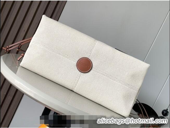 Buy Discount Loewe Cushion Canvas Tote Bag L1062 White/Brown 2023