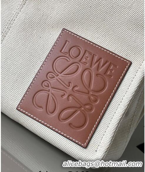 Buy Discount Loewe Cushion Canvas Tote Bag L1062 White/Brown 2023