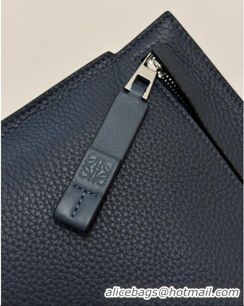 Reasonable Price Loewe T Pouch in Grained Calfskin L2701 Navy Blue 2023 TOP