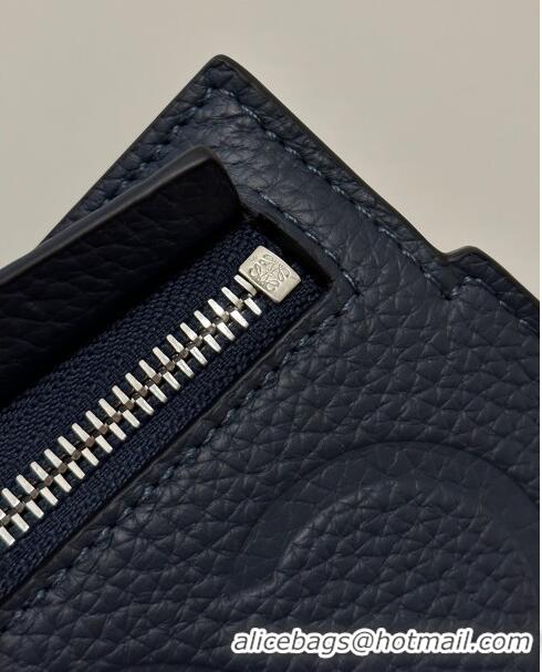 Reasonable Price Loewe T Pouch in Grained Calfskin L2701 Navy Blue 2023 TOP