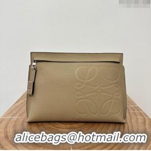 New Style Loewe T Pouch in Grained Calfskin L2701 Beige 2023 TOP