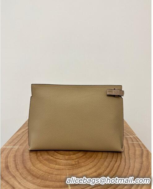 New Style Loewe T Pouch in Grained Calfskin L2701 Beige 2023 TOP