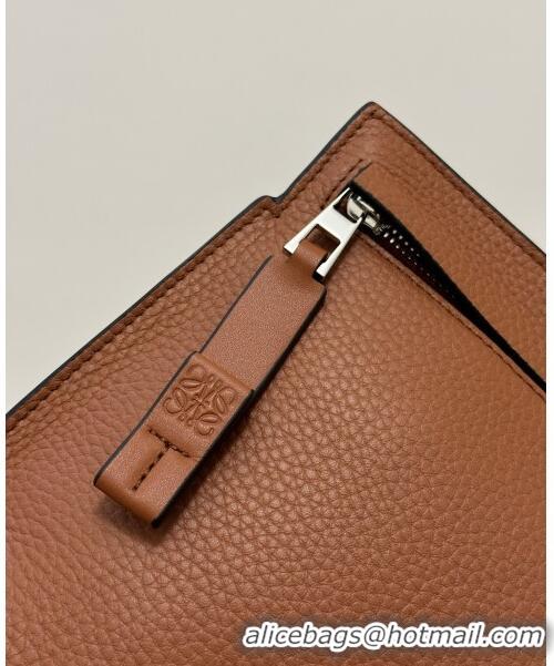 Traditional Specials Loewe T Pouch in Grained Calfskin L2701 Brown 2023 TOP